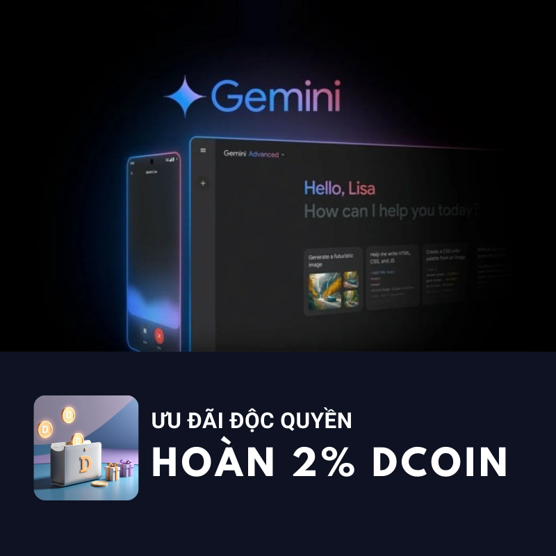 Nâng cấp tài khoản Google Gemini Advanced giá rẻ